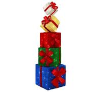 vidaXL Décoration de Noël boîte Cadeau 5 pc 125 LED Blanc Chaud