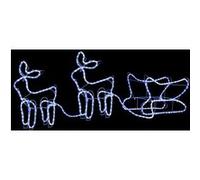 vidaXL Décoration de Noël d'extérieur Renne et traîneau 576 LED