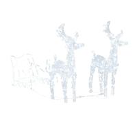 vidaXL Décoration de Noël Rennes et traîneau 160 LED 130 cm Acrylique