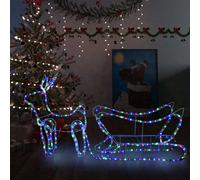 vidaXL Décoration extérieure Noël - Renne/Traîneau