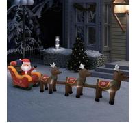 vidaXL Décoration gonflable de Père Noël et de rennes LED 490 cm