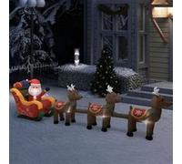 vidaXL Décoration gonflable de Père Noël et de rennes LED 490 cm