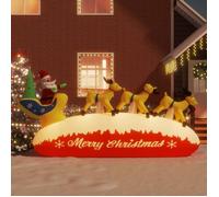 vidaXL Décoration gonflable Père Noël et renne LED 145 cm