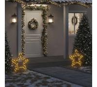 vidaXL Décoration lumineuse Étoile de Noël avec piquets, 80 LED, 60 cm