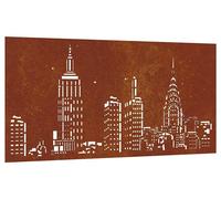 vidaXL Décoration murale de jardin 105x55 cm acier corten design skyline