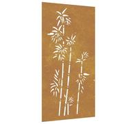 vidaXL Décoration murale jardin 105x55 cm acier corten design bambou