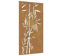 vidaXL Décoration murale jardin 105x55 cm acier corten design bambou, décoration murale extérieure, art mural de jardin, décoration murale en métal