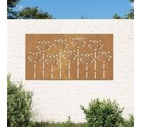 vidaXL Décoration murale jardin 105x55 cm acier corten design de fleur 824499 Or G