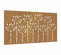 vidaXL Décoration Murale Jardin 105x55 cm Acier corten Design de Fleur, décoration Murale extérieure, Art Mural de Jardin, décoration Murale en métal