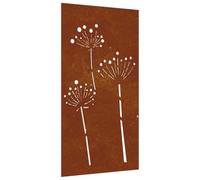 vidaXL Décoration murale jardin 105x55 cm, acier corten design de fleur, extérieure