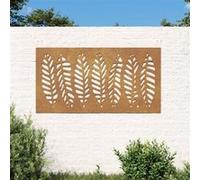 vidaXL Décoration Murale Jardin 105x55 cm Acier corten Design Feuille, décoration Murale extérieure, Art Mural de Jardin, décoration Murale en métal