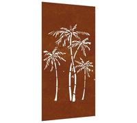 vidaXL Décoration murale de jardin extérieure 105x55 cm acier corten design palmier