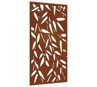 vidaXL Décoration Murale Jardin 105x55 cm Design de Feuille de Bambou, décoration Murale extérieure, Art Mural de Jardin, décoration Murale en métal