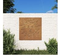 vidaXL Décoration murale jardin 55x55 cm acier corten design du soleil, décoration murale extérieure, art mural de jardin, décoration murale en métal