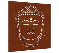 vidaXL Décoration murale jardin Tête de Bouddha 55x55 cm en métal d'extérieur