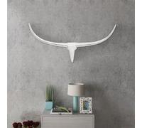 vidaXL Décoration murale d'intérieur de tête de taureau aluminium Argent 100 cm