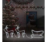 vidaXL Décoration de Noël d'extérieur Renne et traîneau 576 LED G