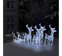 vidaXL Décoration Rennes avec traîneau 55 cm