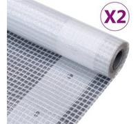 vidaXL Dekzeilen 2 st Leno 260 g/mÂ² 4x10 m wit3082832 Blanc G
