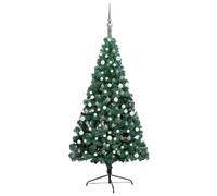 vidaXL Demi-arbre de Noël pré-éclairé - 150 cm