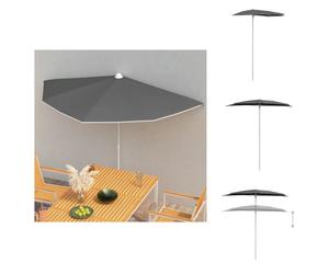 vidaXL Demi-parasol avec mât 180x90 cm Anthracite - Parasols & Protection solaire