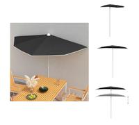 vidaXL Demi-parasol avec mât 180x90 cm Noir - Parasols & ombrelles