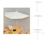 vidaXL Demi-parasol avec mât 180x90 cm Sable - Parasols & ombrelles