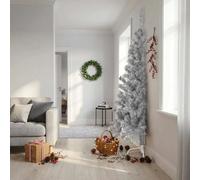 VidaXL Demi Sapin de Noël Artificiel - Argenté - 240 cm