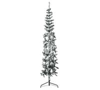 vidaXL Demi sapin de Noël artificiel mince avec neige floquée 240 cm