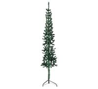 Demi sapin de Noël artificiel mince avec support Vert 210 cm