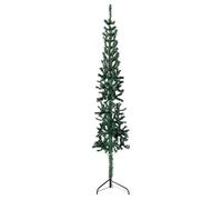 vidaXL Demi-sapin de Noël artificiel mince avec support Vert 120 cm