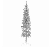 vidaXL Demi-sapin de Noël mince – argenté 120 cm