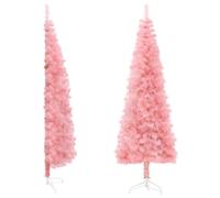 vidaXL Demi sapin de Noël artificiel mince avec support Rose 180 cm