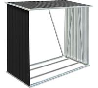 vidaXL Dépôt de bois de chauffage Acier galvanisé 163 x 83 x 154 cm Anthracite