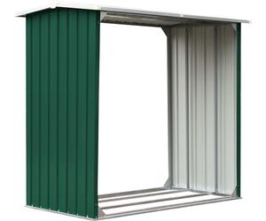 vidaXL Dépôt de bois de chauffage Acier galvanisé 172x91x154 cm Vert