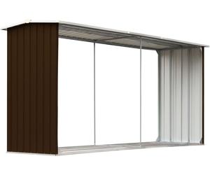 vidaXL Dépôt de bois de chauffage Acier galvanisé 330 x 92 x 153 cm Marron