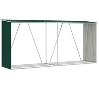 vidaXL Dépôt de bois de chauffage Acier galvanisé 330x84x152 cm Vert