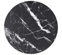 vidaXL Dessus de table de remplacement Verre trempé Ø40×0,8 cm Design marbre noir