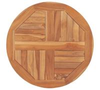 vidaXL Dessus de Table Remplacement Plateau de Table de Salle à Manger Dessus de Table à Dîner Repas Rond 2,5 cm 60 cm Bois de Teck Solide
