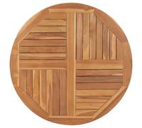 vidaXL Dessus de Table Rond Remplacement Plateau de Table de Salle à Manger Table à Dîner Restaurant 2,5 cm 90 cm Bois de Teck Solide