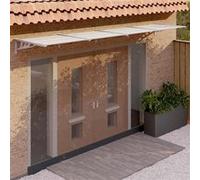 vidaXL Auvent de porte 396 x 90 cm Polycarbonate Gris et transparent