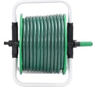 vidaXL Dévidoir de tuyau sur pied avec kit de raccordement de tuyau 0,75" 20m