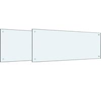 vidaXL Dos de cuisine 2 pcs Blanc 100 x 40 cm Verre trempé