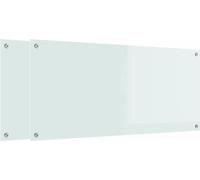 vidaXL Dos de cuisine 2 pcs Blanc 110 x 50 cm Verre trempé