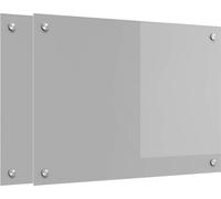 vidaXL Dos de cuisine 2 pcs gris clair 70 x 50 cm Verre trempé