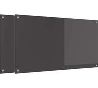 vidaXL Dos de cuisine 2 pcs gris foncé 110 x 60 cm Verre trempé
