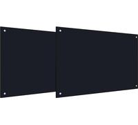 vidaXL Dos de cuisine 2 pcs Noir 90 x 50 cm Verre trempé