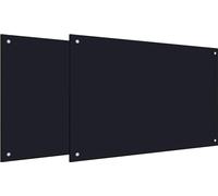 vidaXL Dos de cuisine 2 pcs Noir 90 x 60 cm Verre trempé