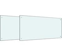vidaXL : Dosseret de cuisine, 2 pièces, blanc, 100 x 50 cm, verre trempé