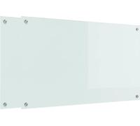 vidaXL Crédence de cuisine 2 pcs 100 x 60 cm Blanc Verre trempé – Anti-chaleur, style moderne